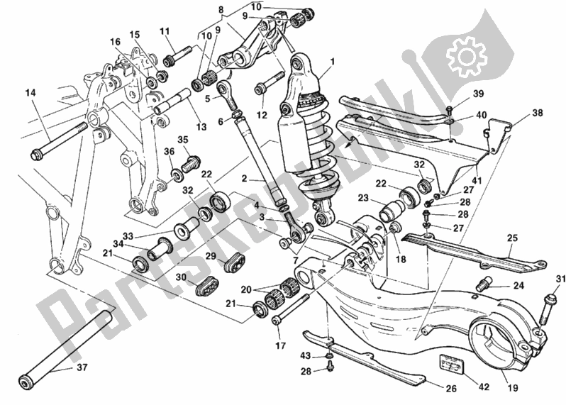 Alle onderdelen voor de Schokdemper Achter van de Ducati Superbike 996 USA 1999